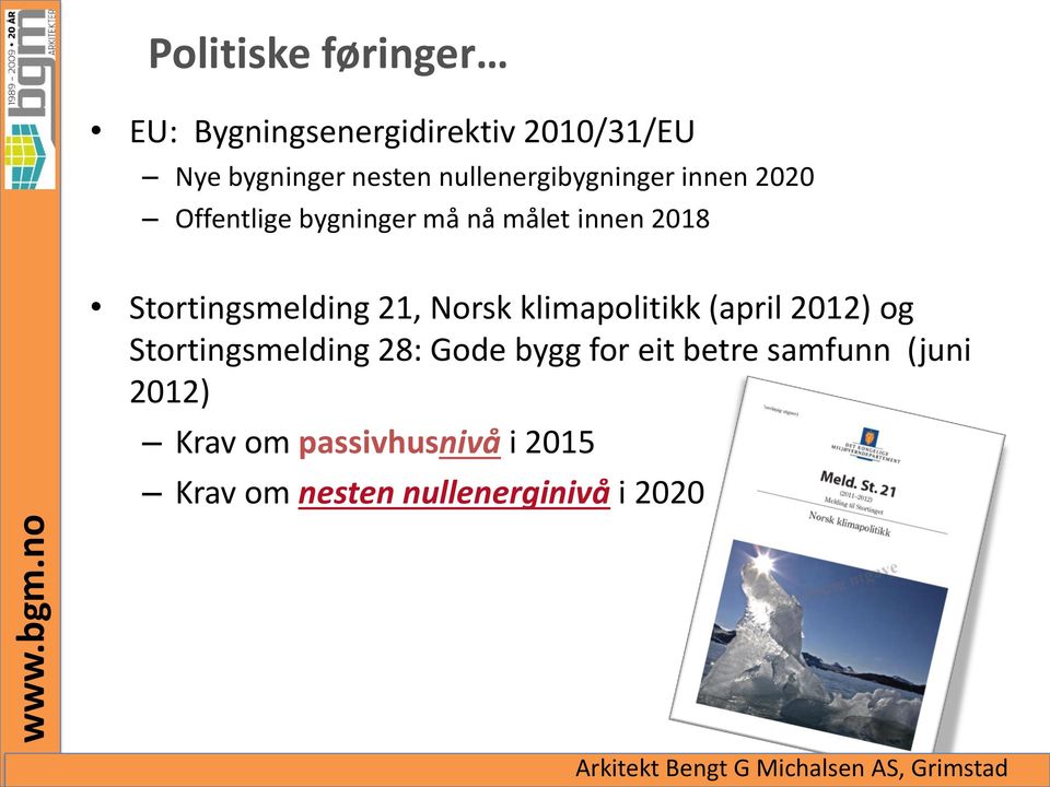 Stortingsmelding 21, Norsk klimapolitikk (april 2012) og Stortingsmelding 28: Gode