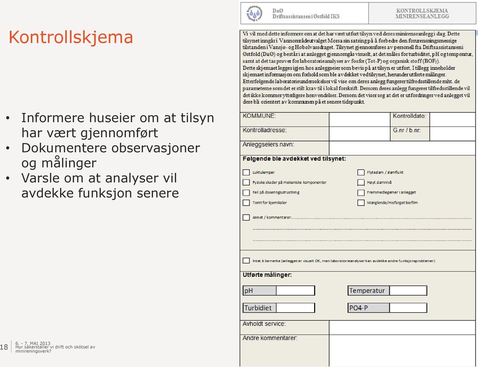 observasjoner og målinger Varsle om