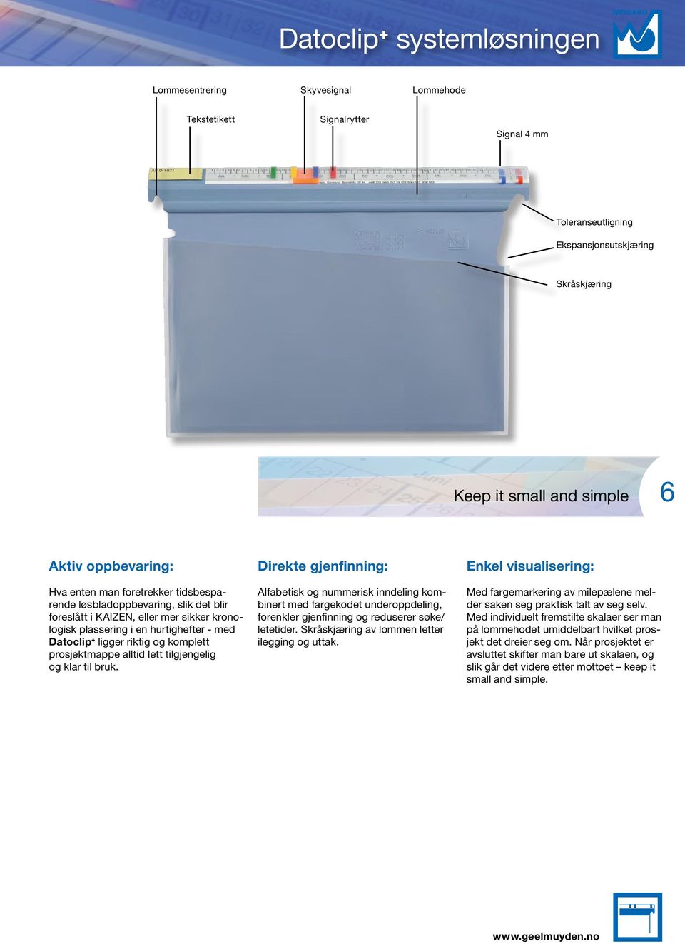 komplett prosjektmappe alltid lett tilgjengelig og klar til bruk.