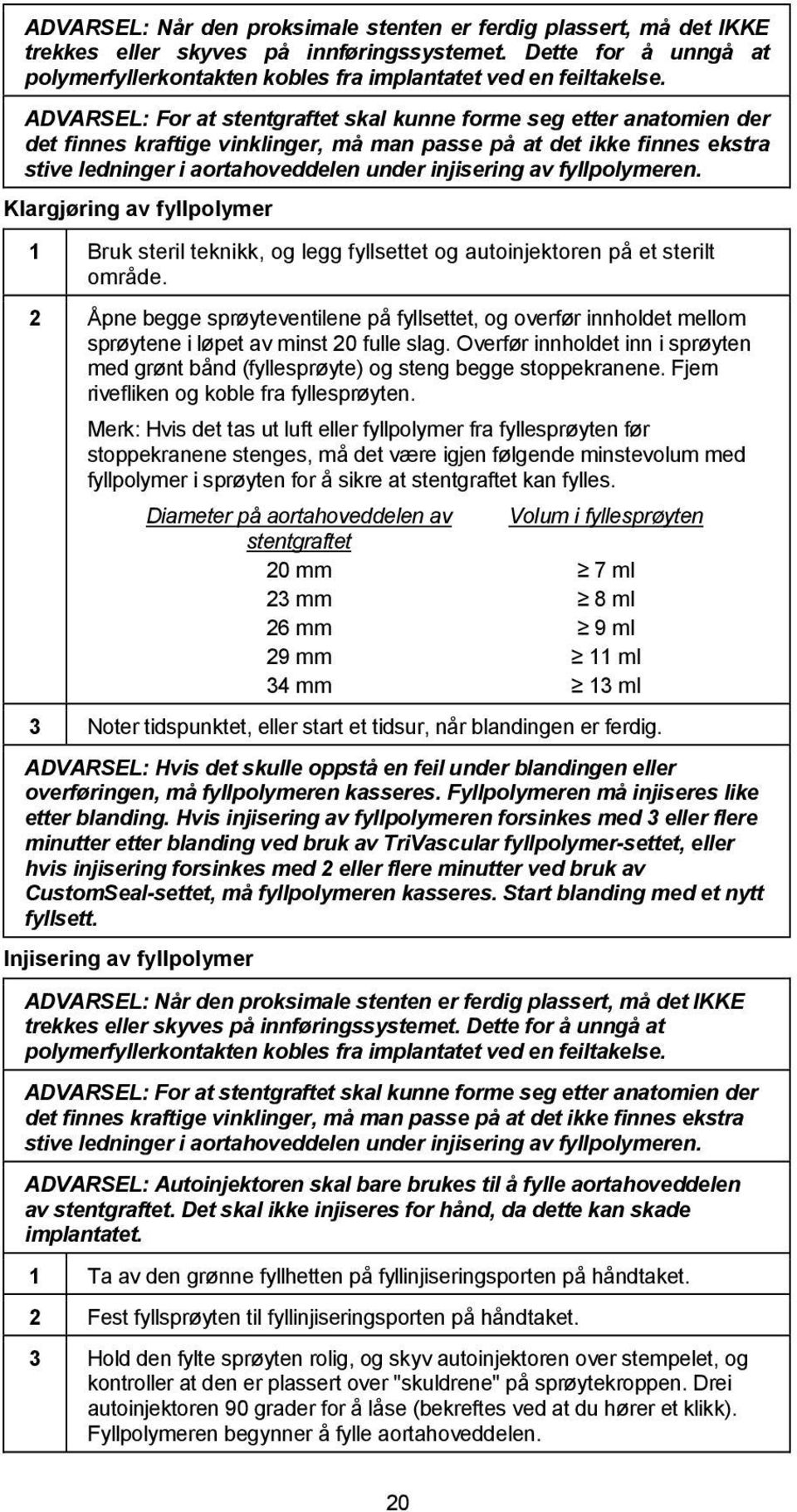 fyllpolymeren. Klargjøring av fyllpolymer 1 Bruk steril teknikk, og legg fyllsettet og autoinjektoren på et sterilt område.