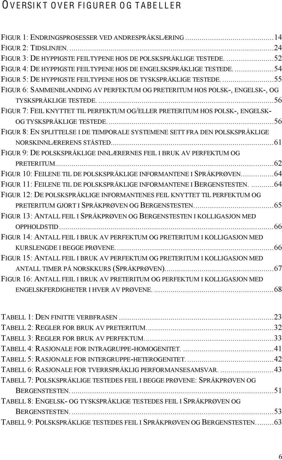 ... 55 FIGUR 6: SAMMENBLANDING AV PERFEKTUM OG PRETERITUM HOS POLSK-, ENGELSK-, OG TYSKSPRÅKLIGE TESTEDE.