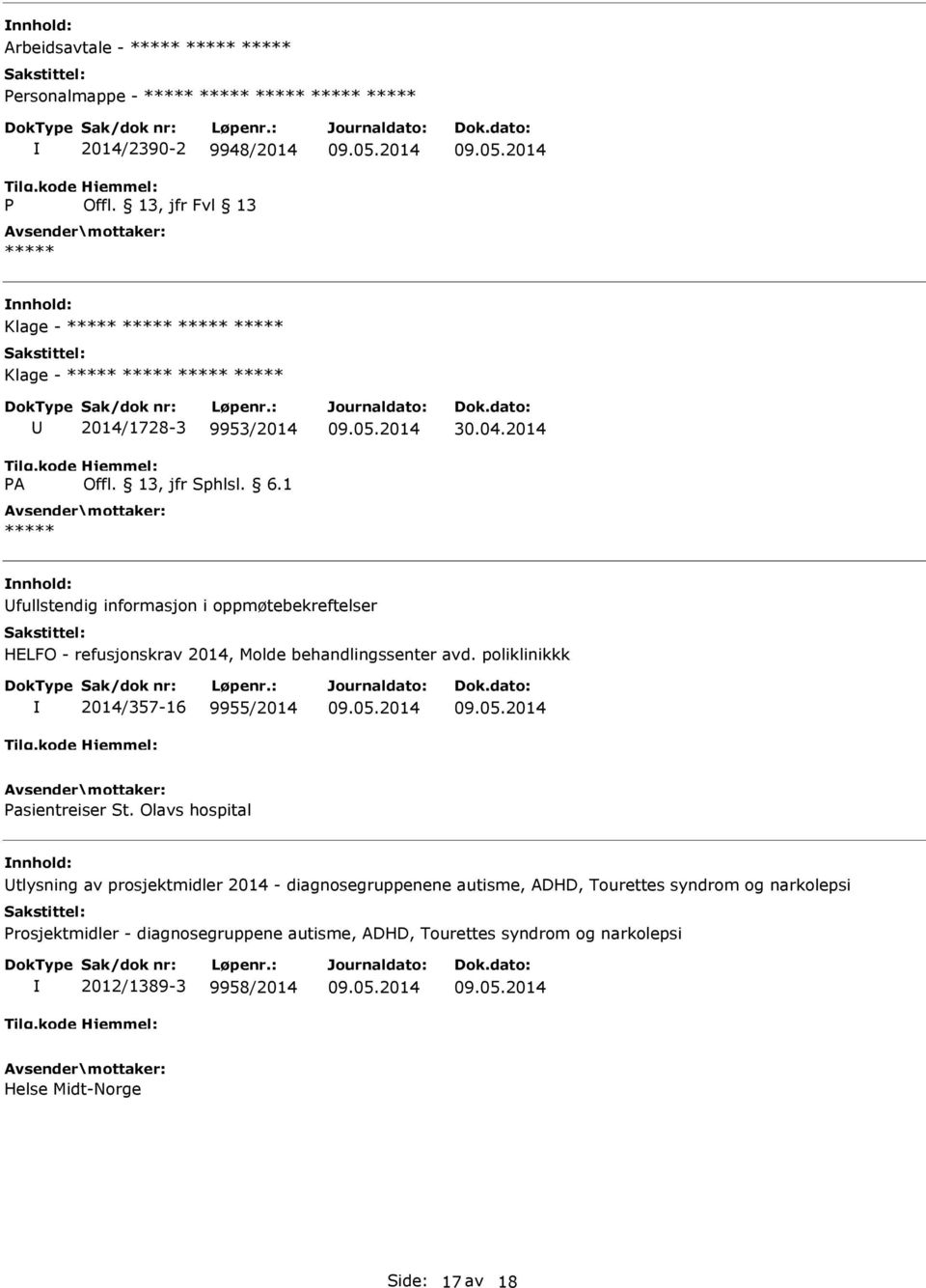 poliklinikkk 2014/357-16 9955/2014 Pasientreiser St.