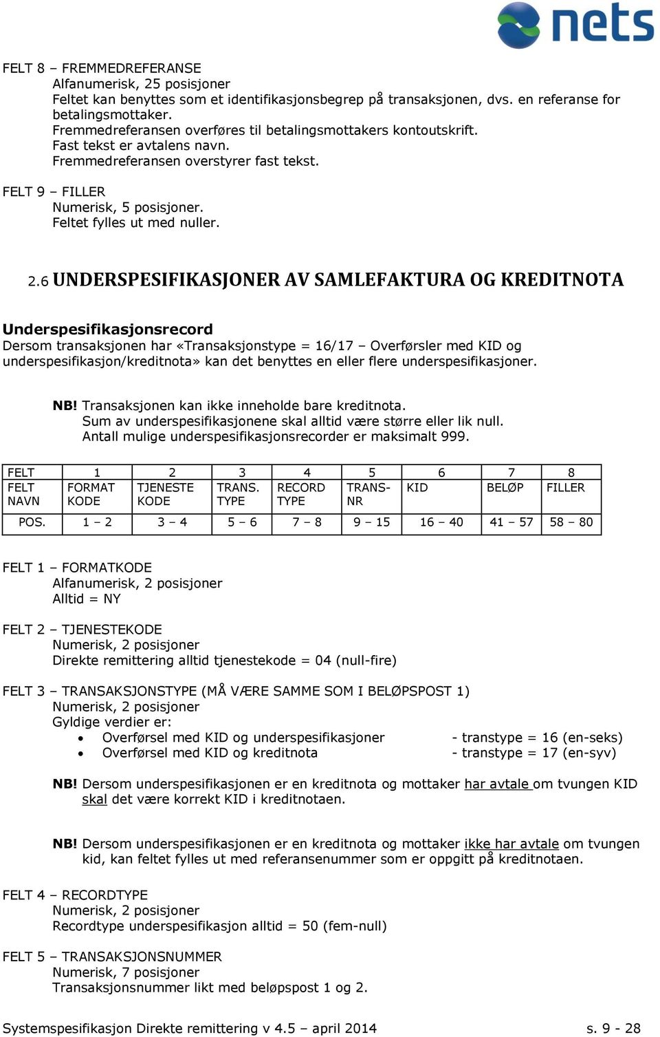 Feltet fylles ut med nuller. 2.