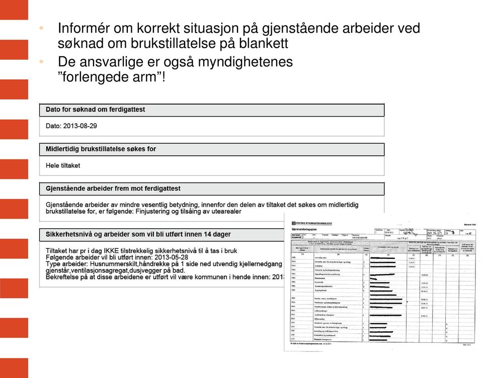 brukstillatelse på blankett De