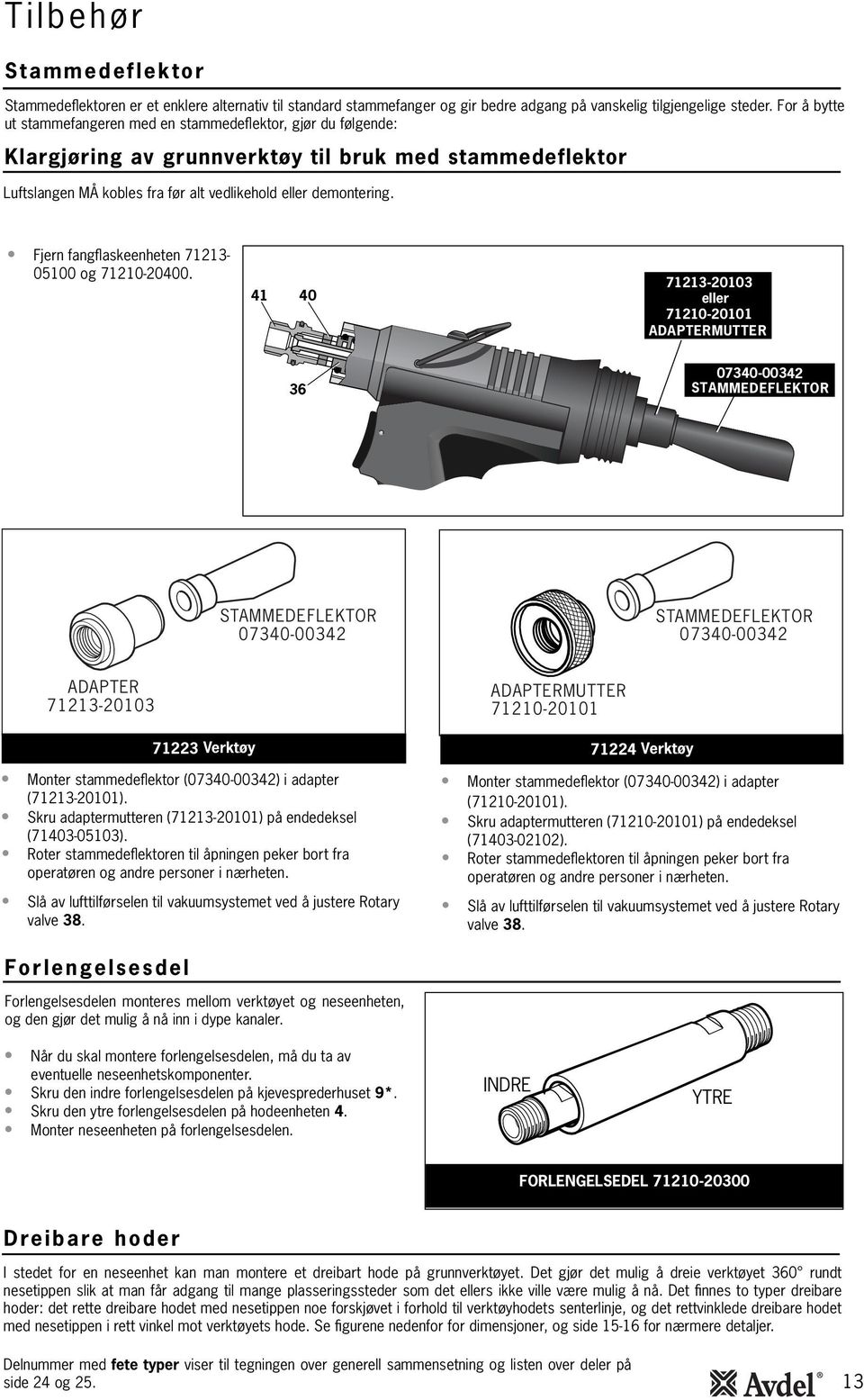 Fjern fangflaskeenheten 73-0500 og 70-0400.