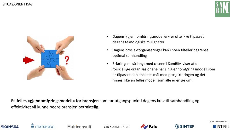 gjennomføringsmodell som er tilpasset den enkeltes mål med prosjekteringen og det finnes ikke en felles modell som alle er enige om.