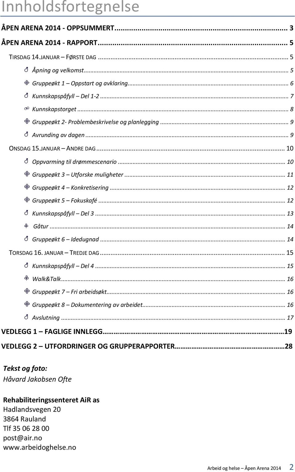 .. 10 Gruppeøkt 3 Utforske muligheter... 11 Gruppeøkt 4 Konkretisering... 12 Gruppeøkt 5 Fokuskafé... 12 Kunnskapspåfyll Del 3... 13 Gåtur... 14 Gruppeøkt 6 Idedugnad... 14 TORSDAG 16.