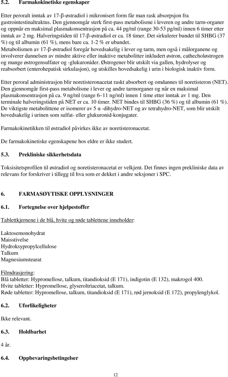 Halveringstiden til 17--østradiol er ca. 18 timer. Det sirkulerer bundet til SHBG (37 %) og til albumin (61 %), mens bare ca. 1-2 % er ubundet.