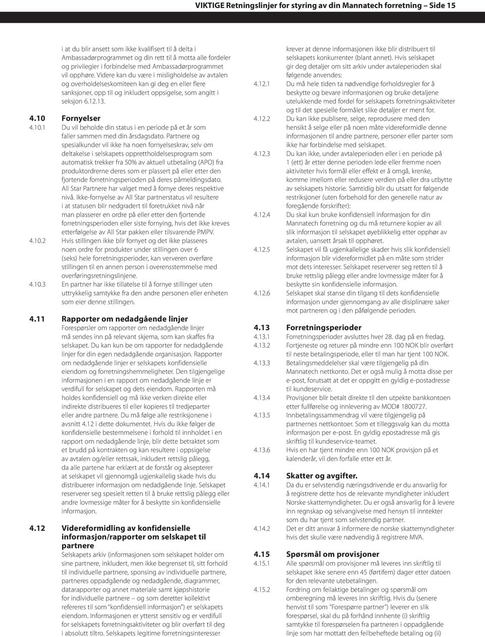 Videre kan du være i misligholdelse av avtalen og overholdelseskomiteen kan gi deg en eller flere sanksjoner, opp til og inkludert oppsigelse, som angitt i seksjon 6.12.13. 4.10 