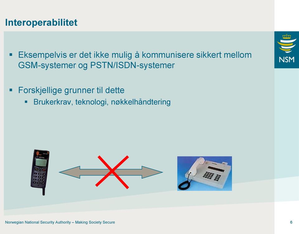 PSTN/ISDN-systemer Forskjellige grunner til dette