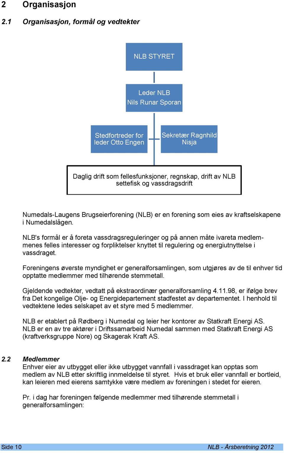 settefisk og vassdragsdrift Numedals-Laugens Brugseierforening (NLB) er en forening som eies av kraftselskapene i Numedalslågen.