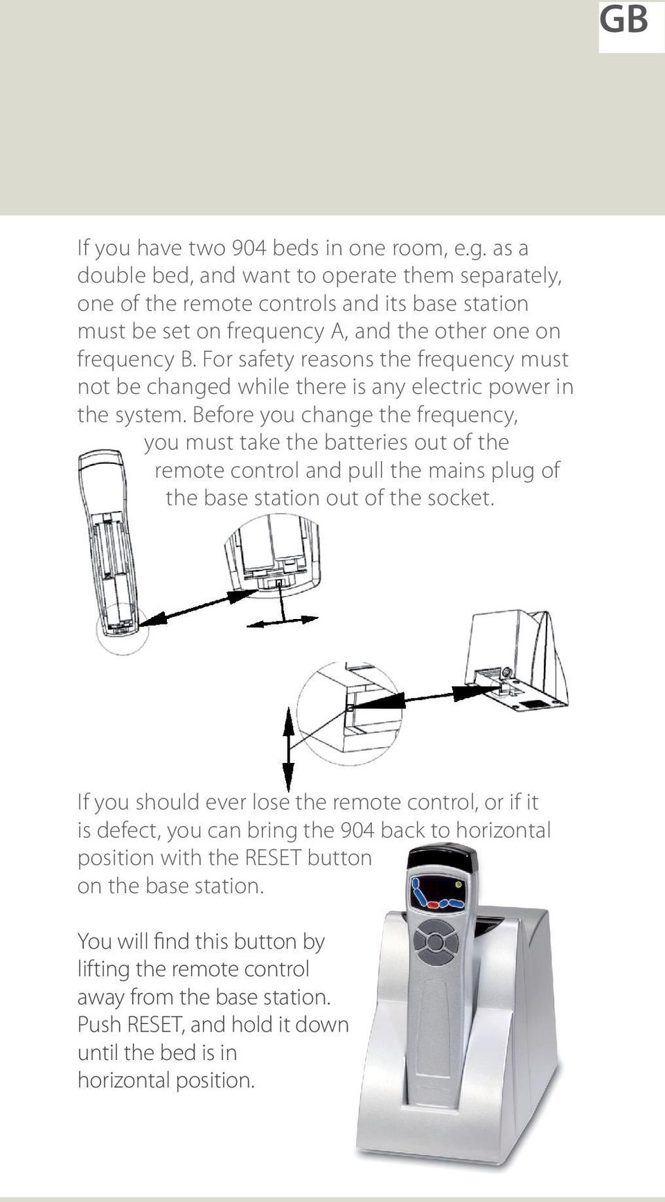 For safety reasons the frequency must not be changed while there is any electric power in the system.