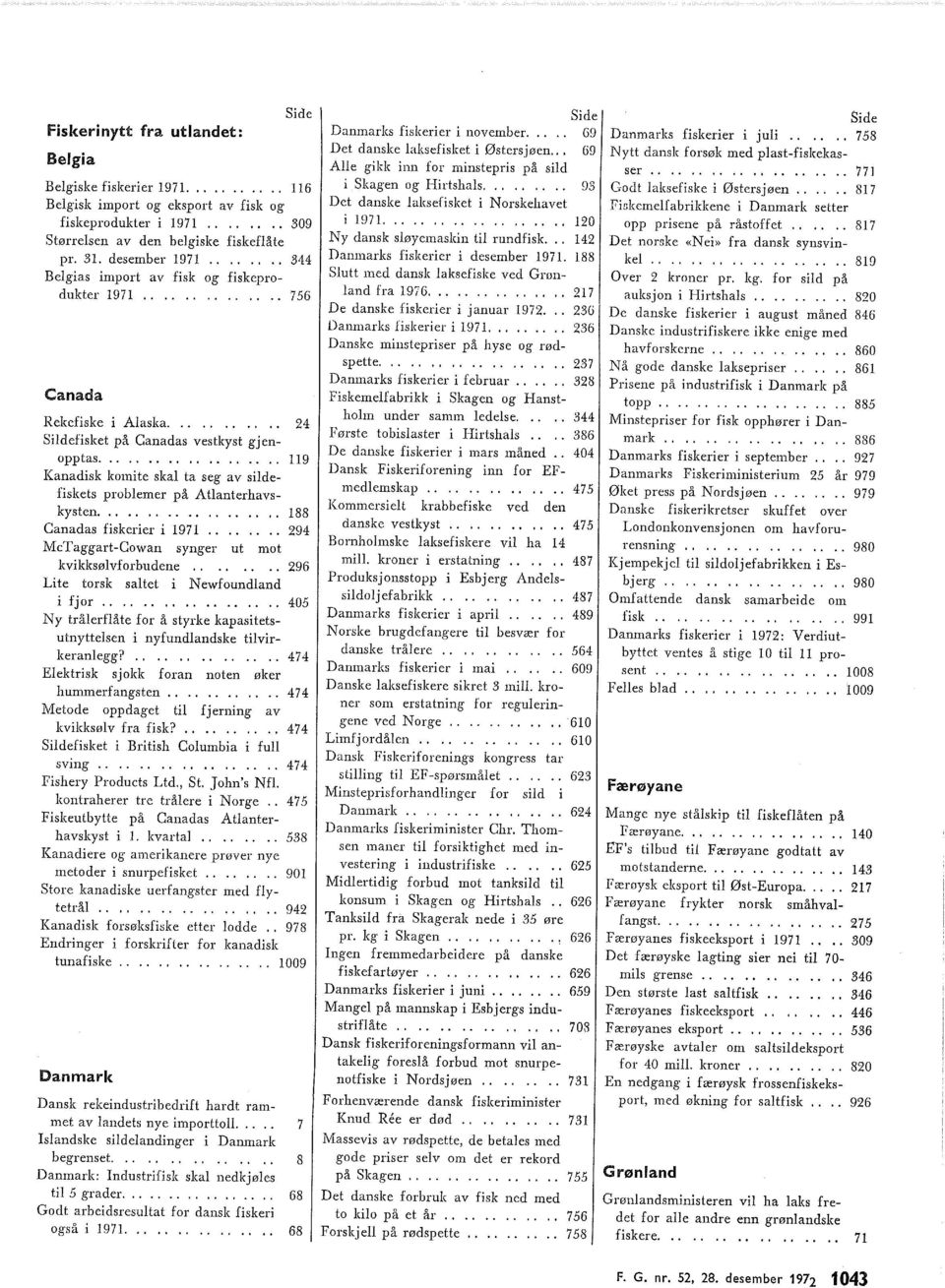 .................. 119 Kanadisk komite skal ta seg av sildefiskets problemer på Atlanterhavskysten............. 188 Canadas fiskerier i 1971.