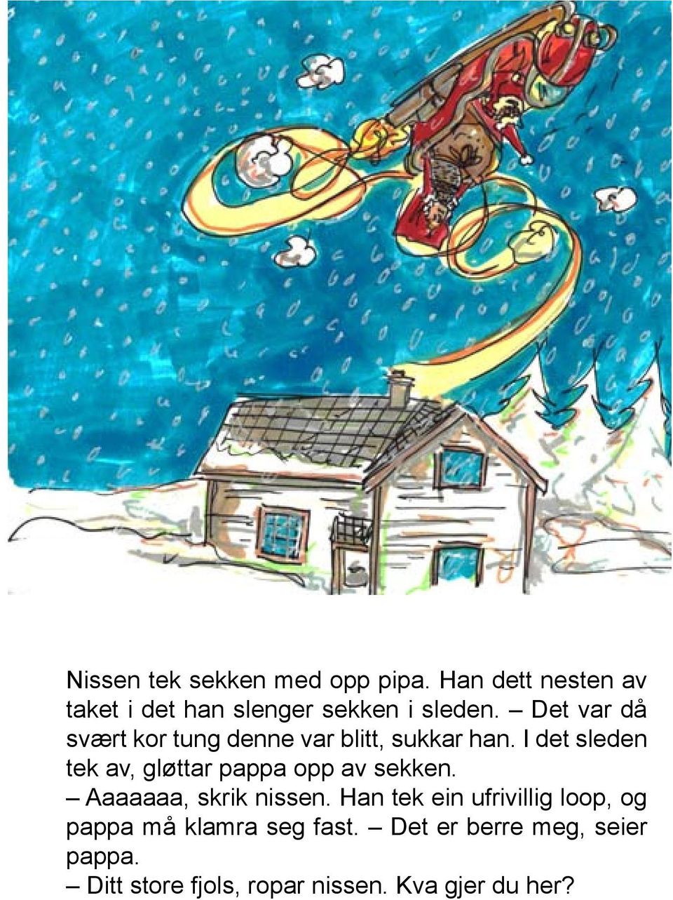 Det var då svært kor tung denne var blitt, sukkar han.