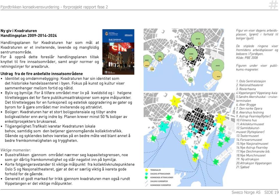 Utdrag fra de fire anbefalte innsatsområdene Identitet og omdømmebygging: Kvadraturen har sin identitet som det historiske handelssenteret i byen.