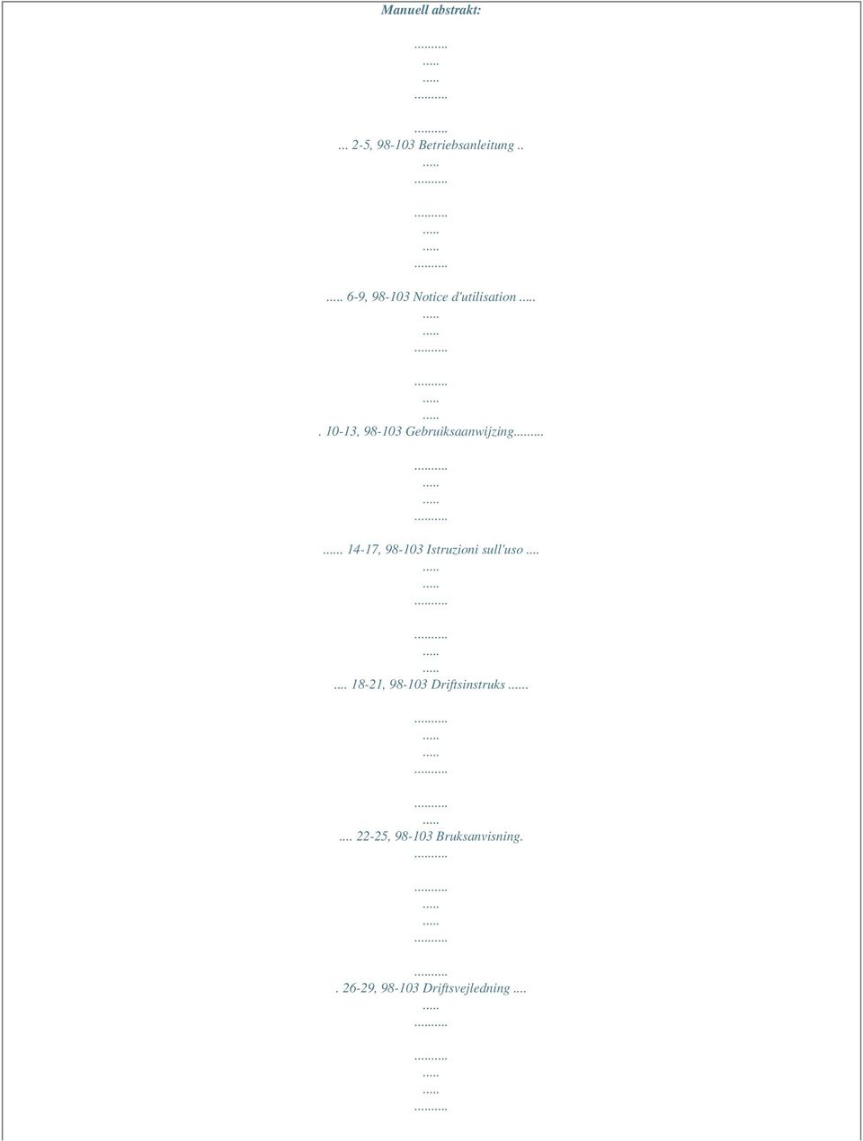 10-13, 98-103 Gebruiksaanwijzing.
