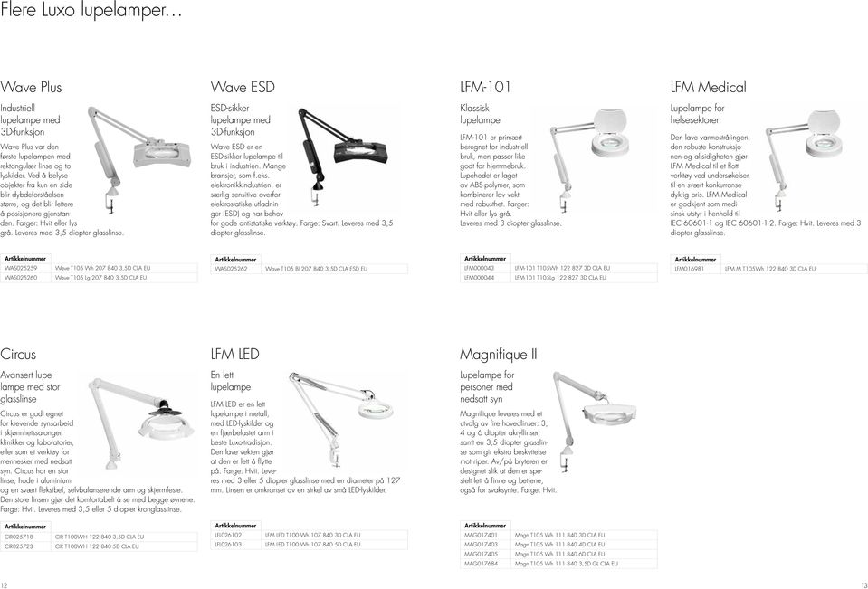 ESD-sikker lupelampe med 3D-funksjon Wave ESD er en ESD-sikker lupelampe til bruk i industrien. Mange bransjer, som f.eks.