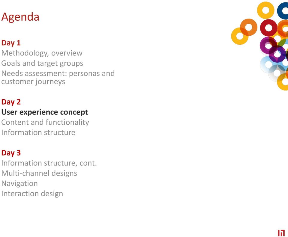 concept Content and functionality Information structure Day 3