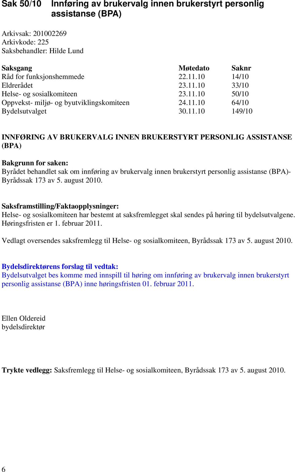 10 33/10 Helse- og sosialkomiteen 23.11.