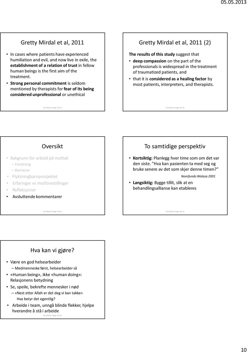 Strong personal commitment is seldom mentioned by therapists for fear of its being considered unprofessional or unethical GrettyMirdalet al, 2011 (2) The results of this studysuggest that deep