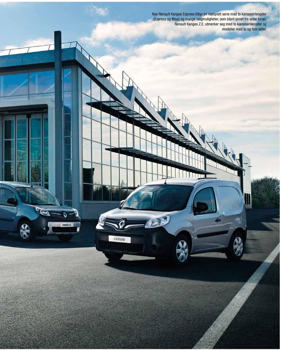 som blant annet tre seter foran. Renault Kangoo Z.E.