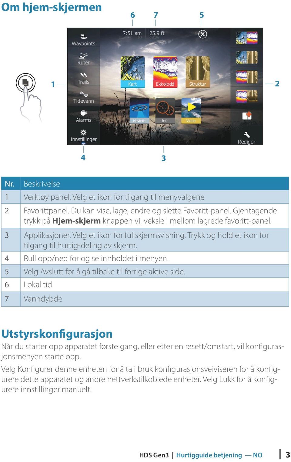 Trykk og hold et ikon for tilgang til hurtig-deling av skjerm. 4 Rull opp/ned for og se innholdet i menyen. 5 Velg Avslutt for å gå tilbake til forrige aktive side.