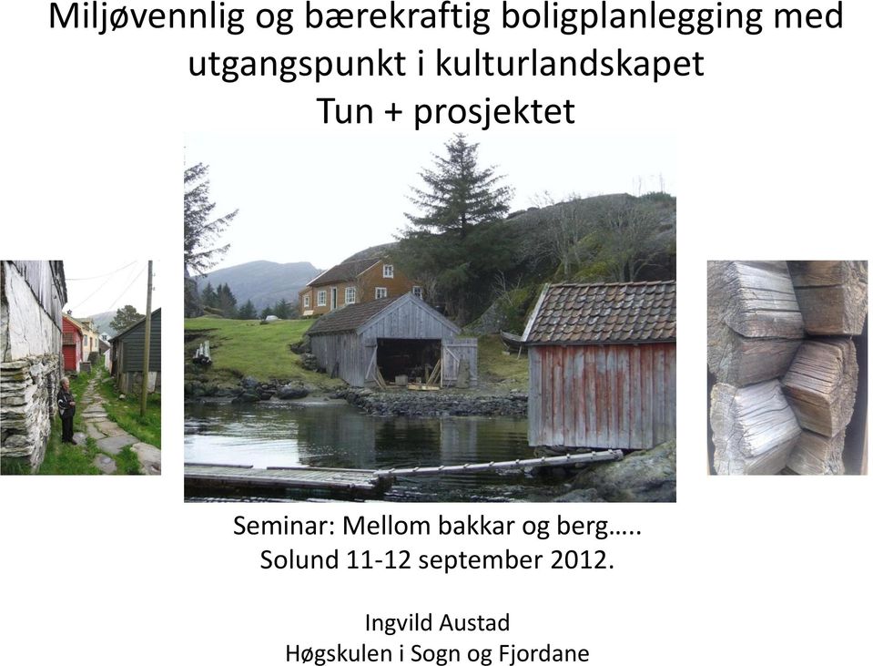 Seminar: Mellom bakkar og berg.