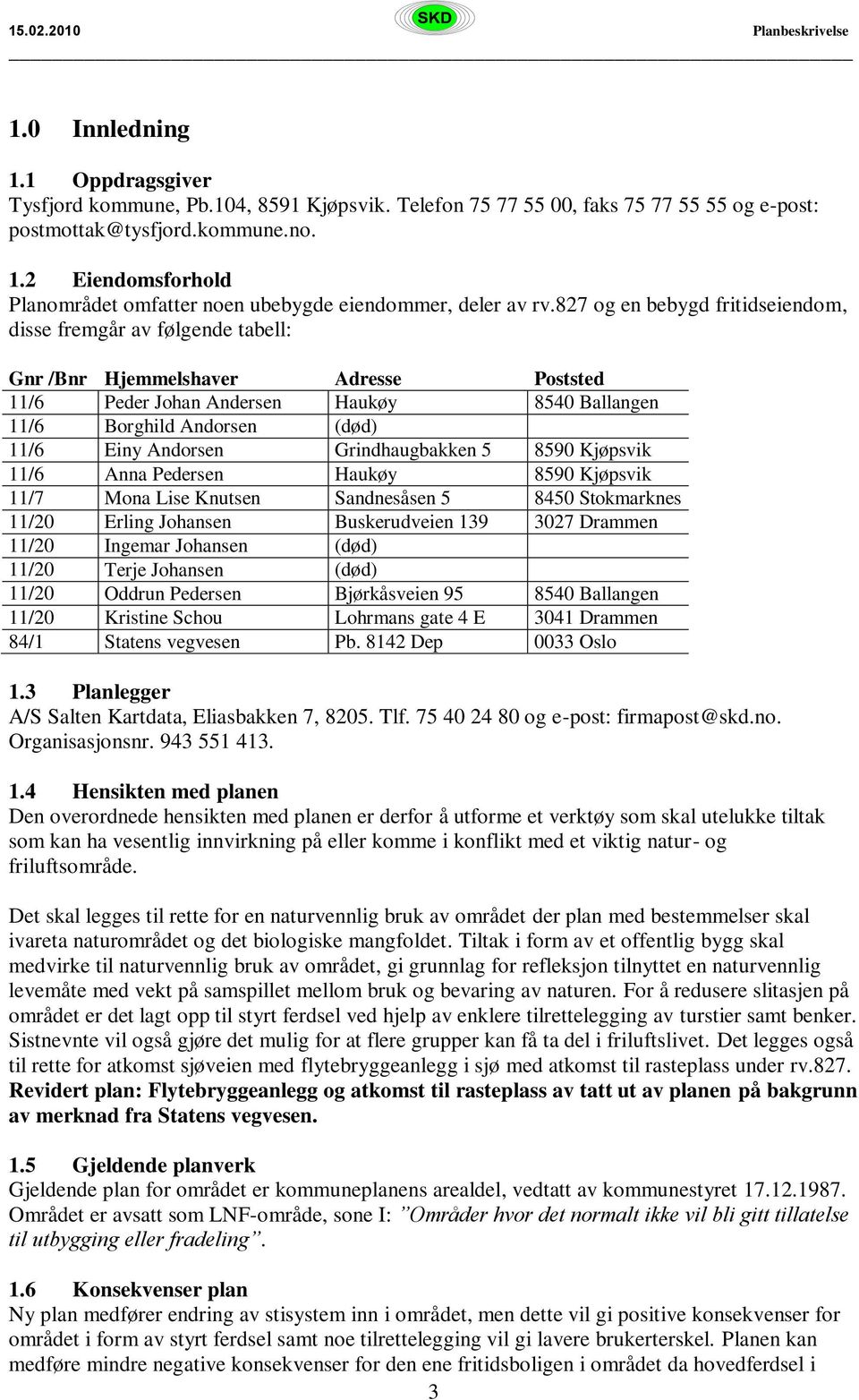 Andorsen Grindhaugbakken 5 8590 Kjøpsvik 11/6 Anna Pedersen Haukøy 8590 Kjøpsvik 11/7 Mona Lise Knutsen Sandnesåsen 5 8450 Stokmarknes 11/20 Erling Johansen Buskerudveien 139 3027 Drammen 11/20