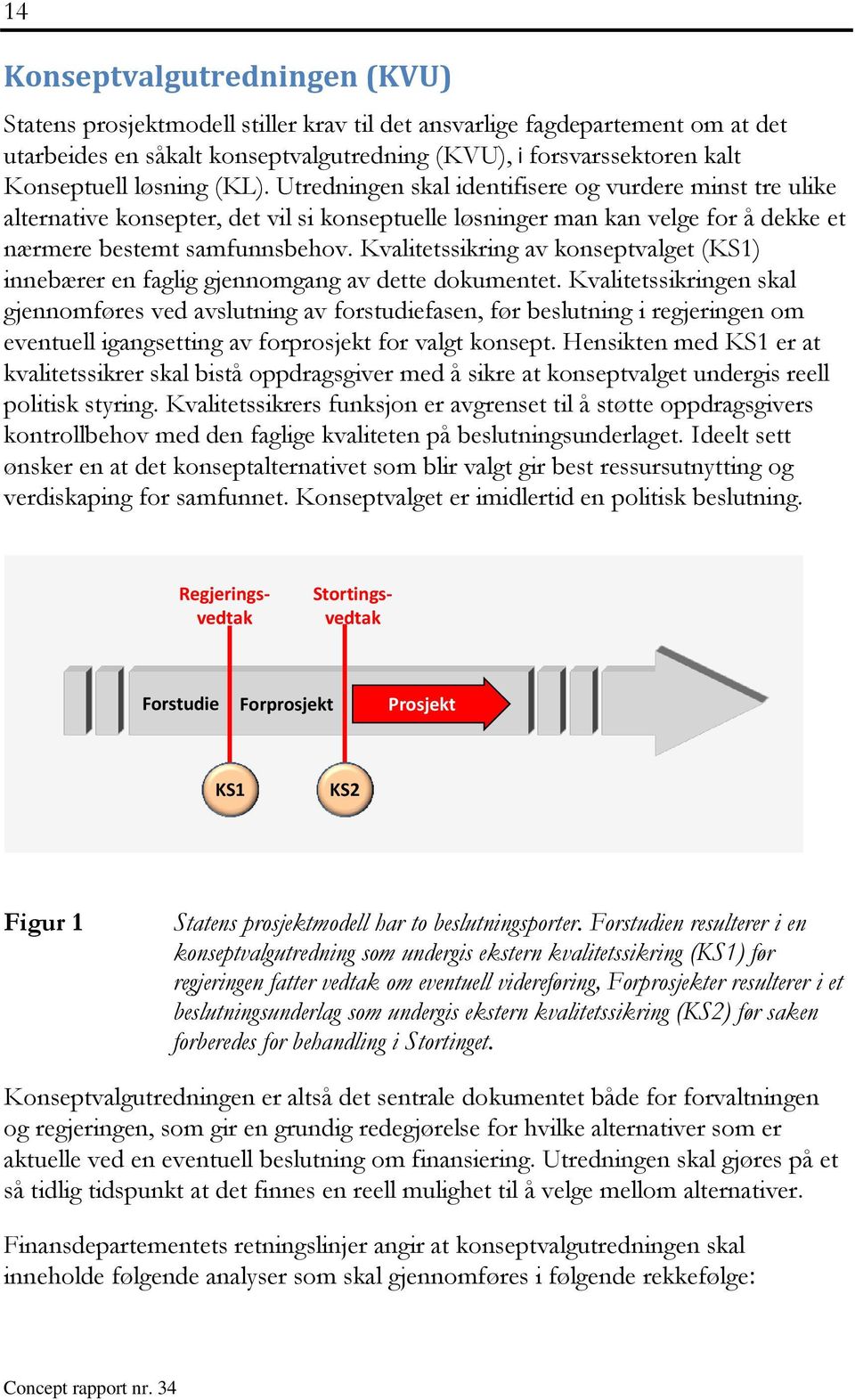 Kvalitetssikring av konseptvalget (KS1) innebærer en faglig gjennomgang av dette dokumentet.