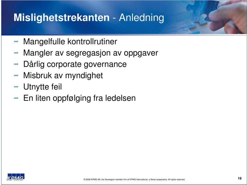 oppgaver Dårlig corporate governance Misbruk av