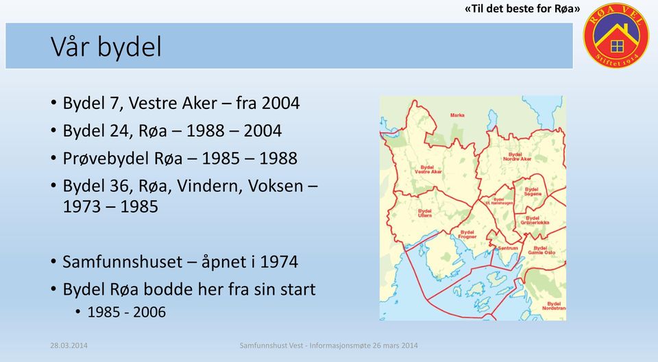 Røa, Vindern, Voksen 1973 1985 Samfunnshuset