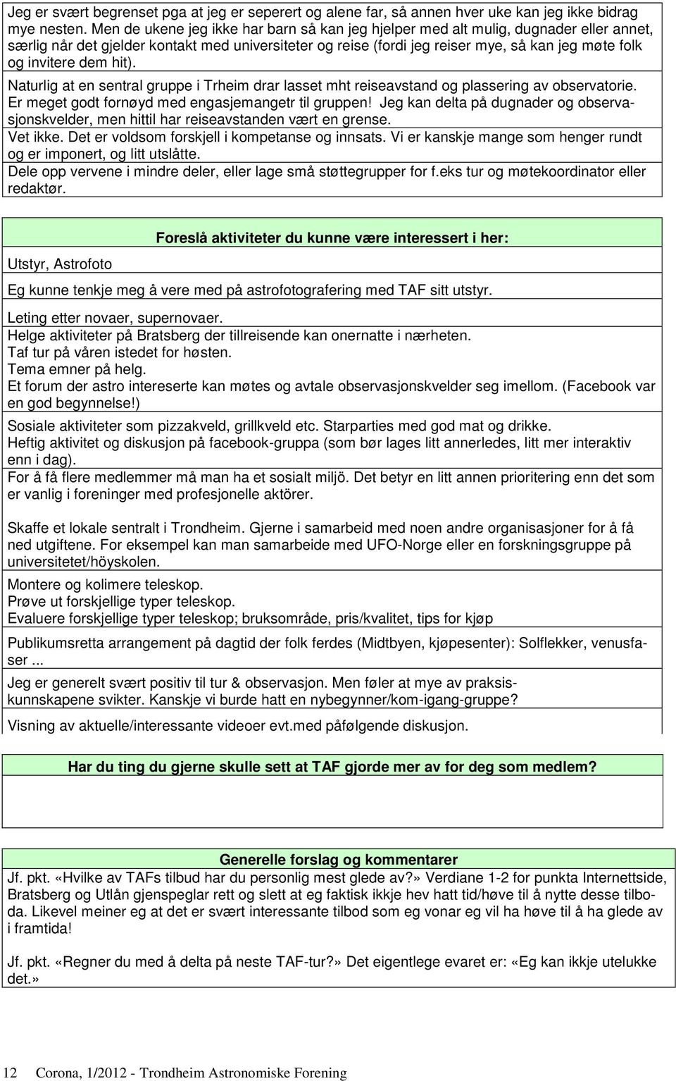 invitere dem hit). Naturlig at en sentral gruppe i Trheim drar lasset mht reiseavstand og plassering av observatorie. Er meget godt fornøyd med engasjemangetr til gruppen!