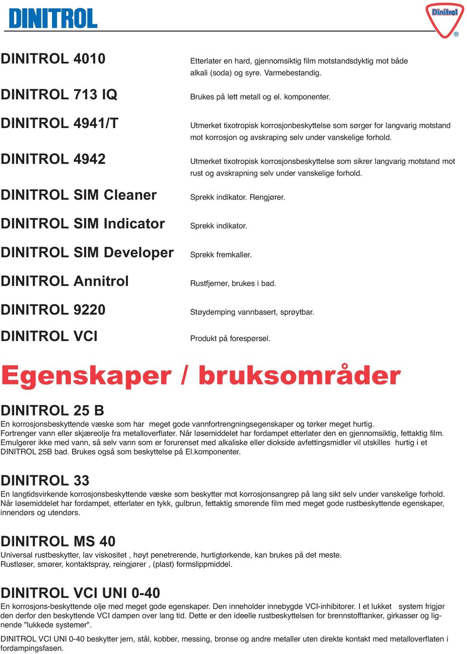 Utmerket tixotropisk korrosjonbeskyttelse som sørger for langvarig motstand mot korrosjon og avskraping selv under vanskelige forhold.