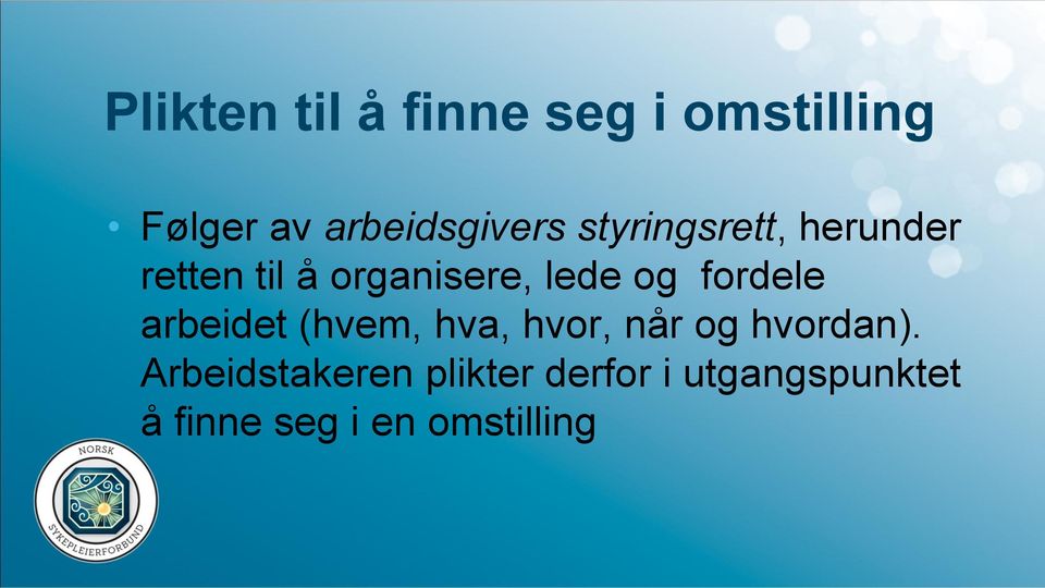 fordele arbeidet (hvem, hva, hvor, når og hvordan).