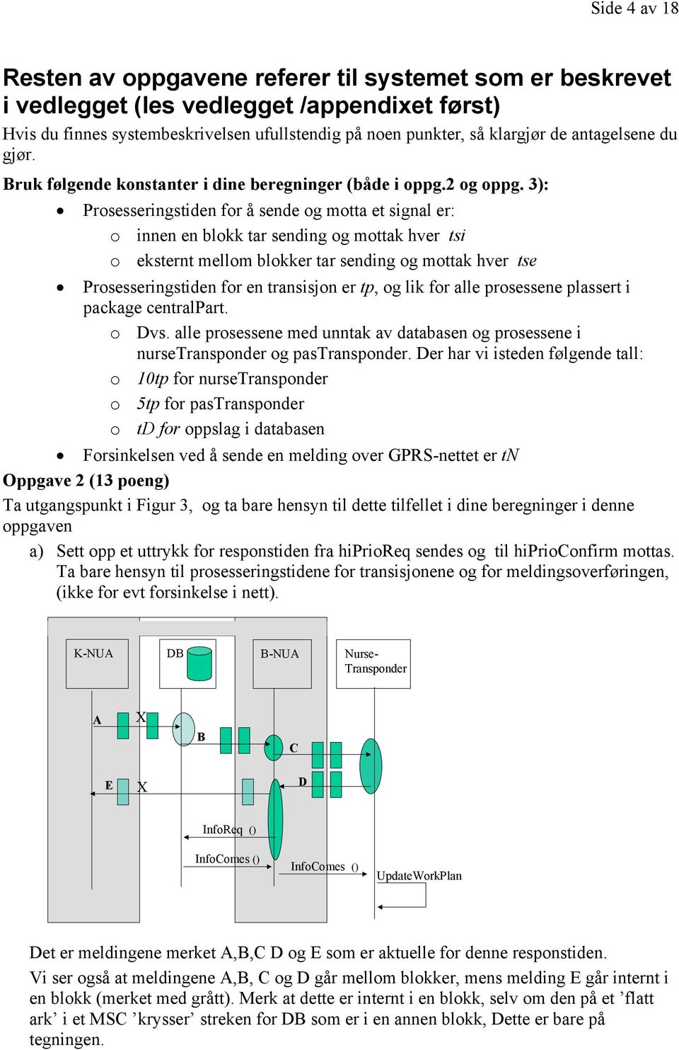 3): Prosesseringstiden for å sende og motta et signal er: o innen en blokk tar sending og mottak hver tsi o eksternt mellom blokker tar sending og mottak hver tse Prosesseringstiden for en transisjon