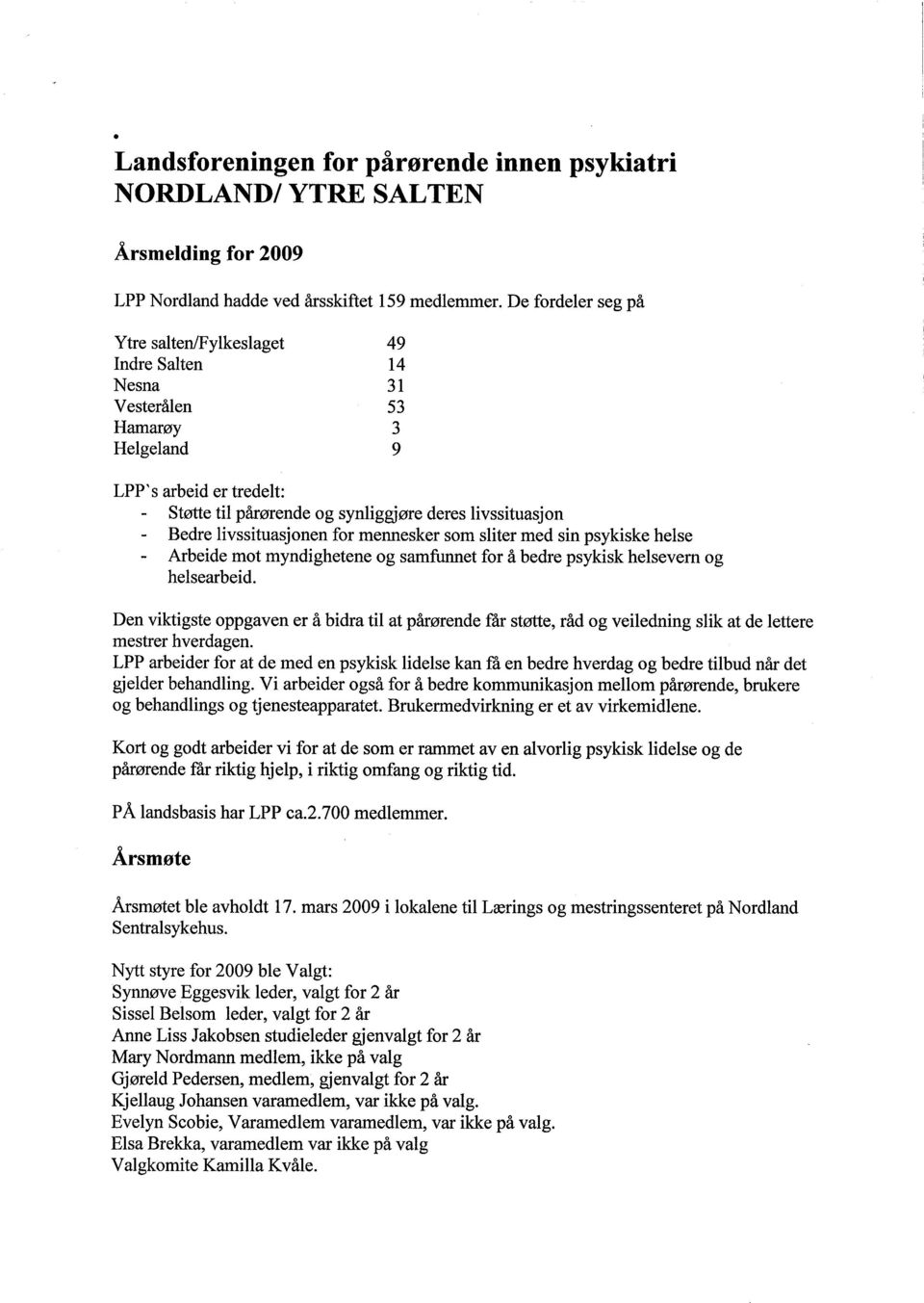 livssituasjonen for mennesker som sliter med sin psykiske helse Arbeide mot myndighetene og samfuet for å bedre psykisk helsevern og helsearbeid.