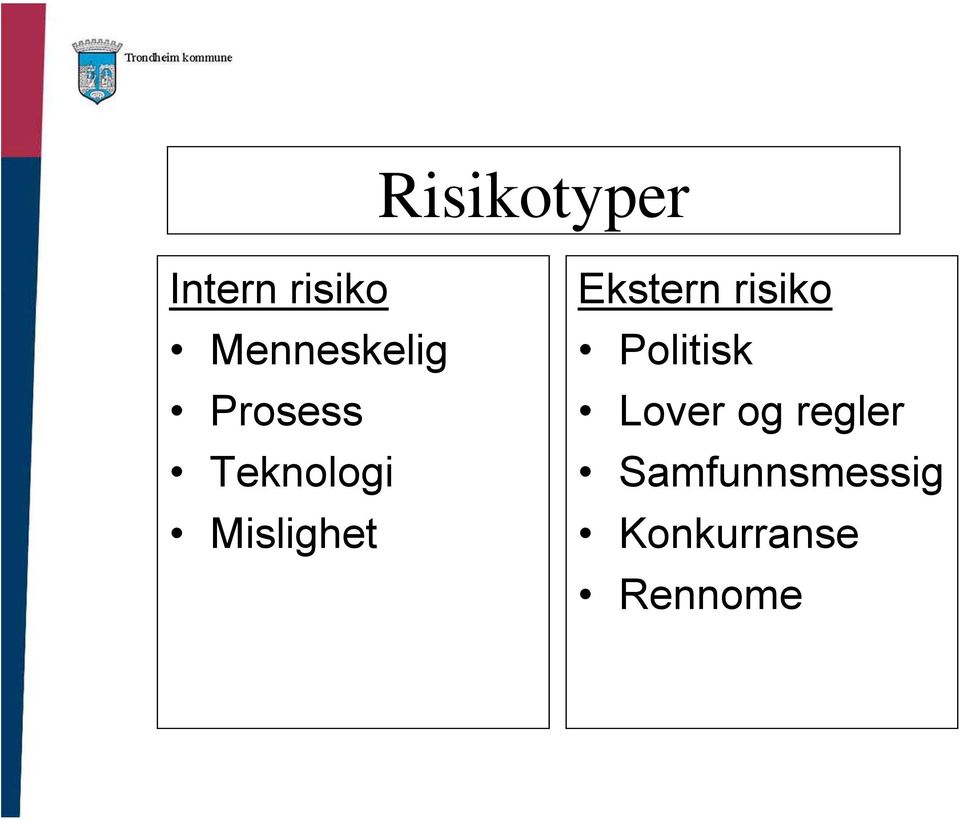 Mislighet Ekstern risiko Politisk