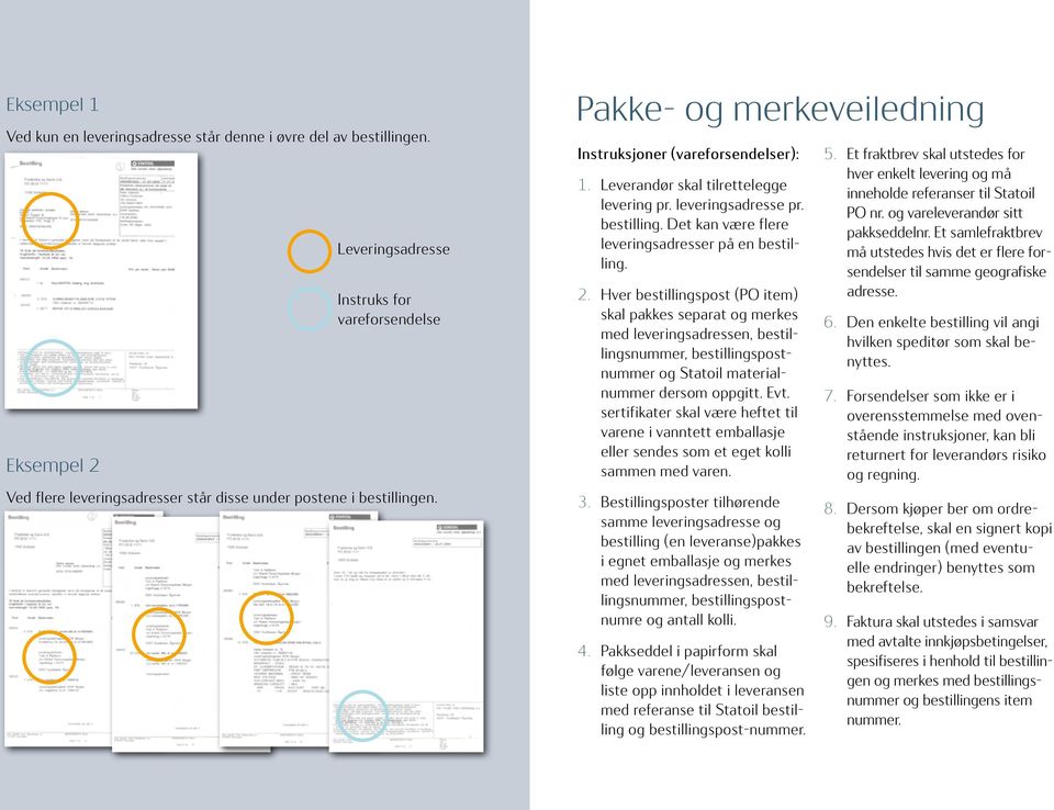 Leverandør skal tilrettelegge levering pr. leveringsadresse pr. bestilling. Det kan være flere leveringsadresser på en bestilling. 2.