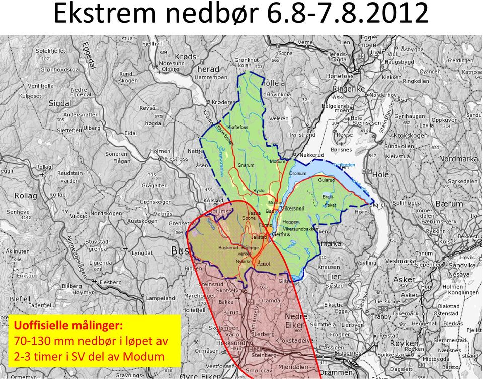 målinger: 70-130 mm nedbør