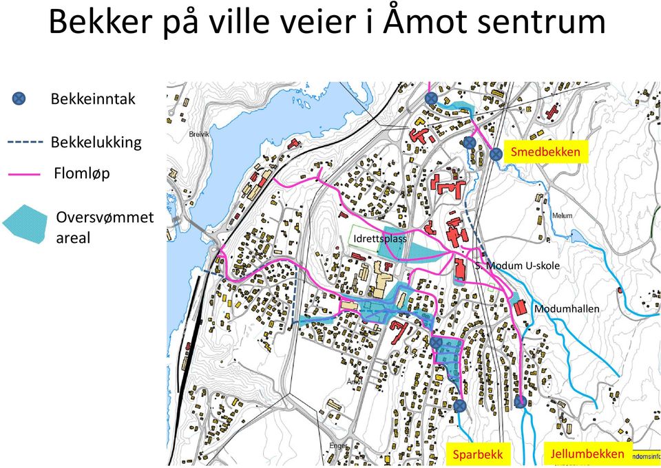 Smedbekken Oversvømmet areal