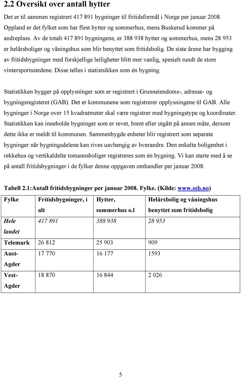 Av de totalt 417 891 bygningene, er 388 938 hytter og sommerhus, mens 28 953 er helårsboliger og våningshus som blir benyttet som fritidsbolig.