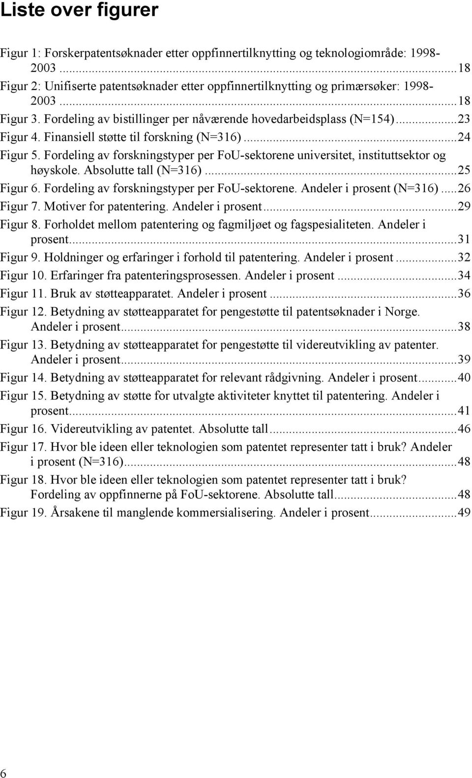 Fordeling av forskningstyper per FoU-sektorene universitet, instituttsektor og høyskole. Absolutte tall (N=316)...25 Figur 6. Fordeling av forskningstyper per FoU-sektorene. Andeler i prosent (N=316).