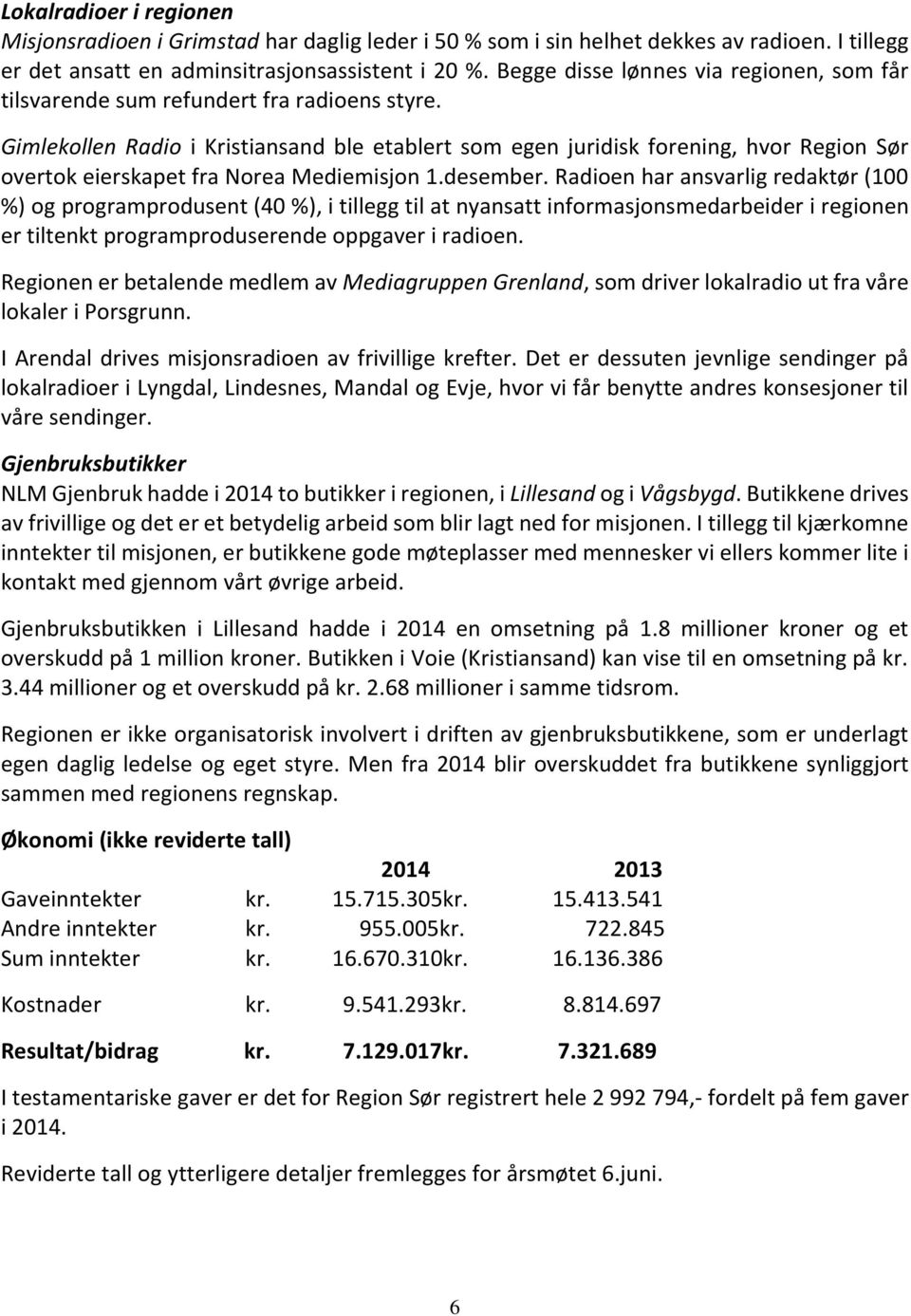 Gimlekollen Radio i Kristiansand ble etablert som egen juridisk forening, hvor Region Sør overtok eierskapet fra Norea Mediemisjon 1.desember.