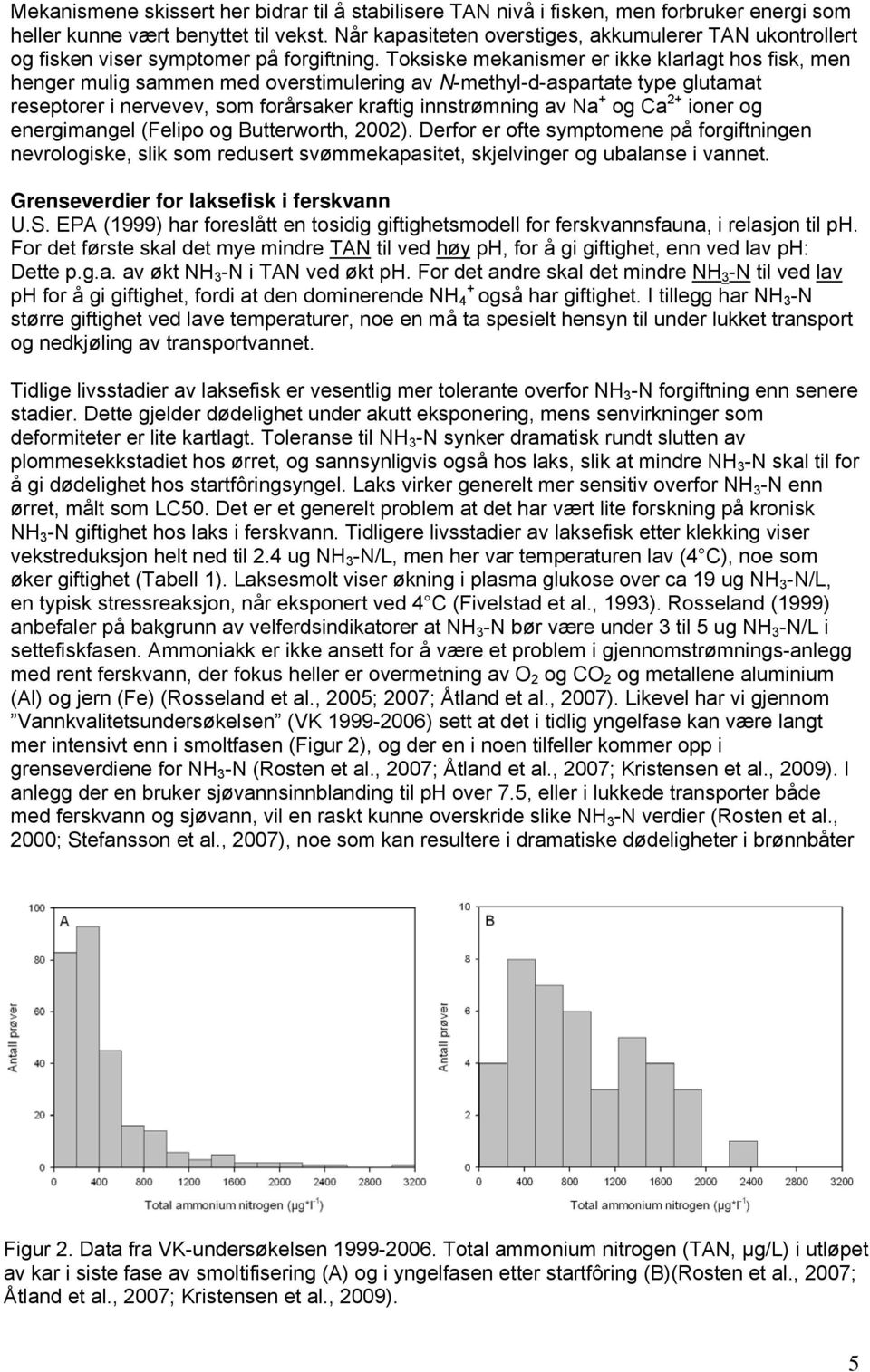 Toksiske mekanismer er ikke klarlagt hos fisk, men henger mulig sammen med overstimulering av N-methyl-d-aspartate type glutamat reseptorer i nervevev, som forårsaker kraftig innstrømning av Na + og