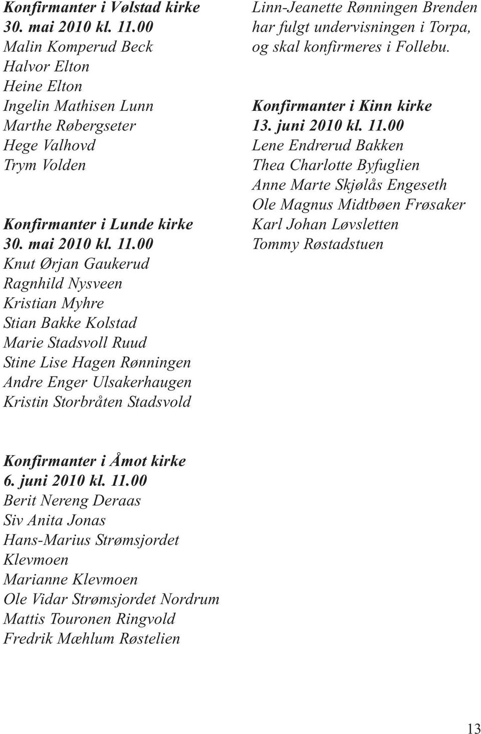 00 Knut Ørjan Gaukerud Ragnhild Nysveen Kristian Myhre Stian Bakke Kolstad Marie Stadsvoll Ruud Stine Lise Hagen Rønningen Andre Enger Ulsakerhaugen Kristin Storbråten Stadsvold Linn-Jeanette