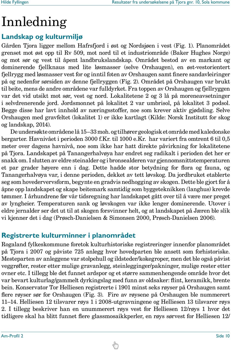 Området bestod av en markant og dominerende fjellknaus med lite løsmasser (selve Orshaugen), en øst-vestorientert fjellrygg med løsmasser vest for og inntil foten av Orshaugen samt finere