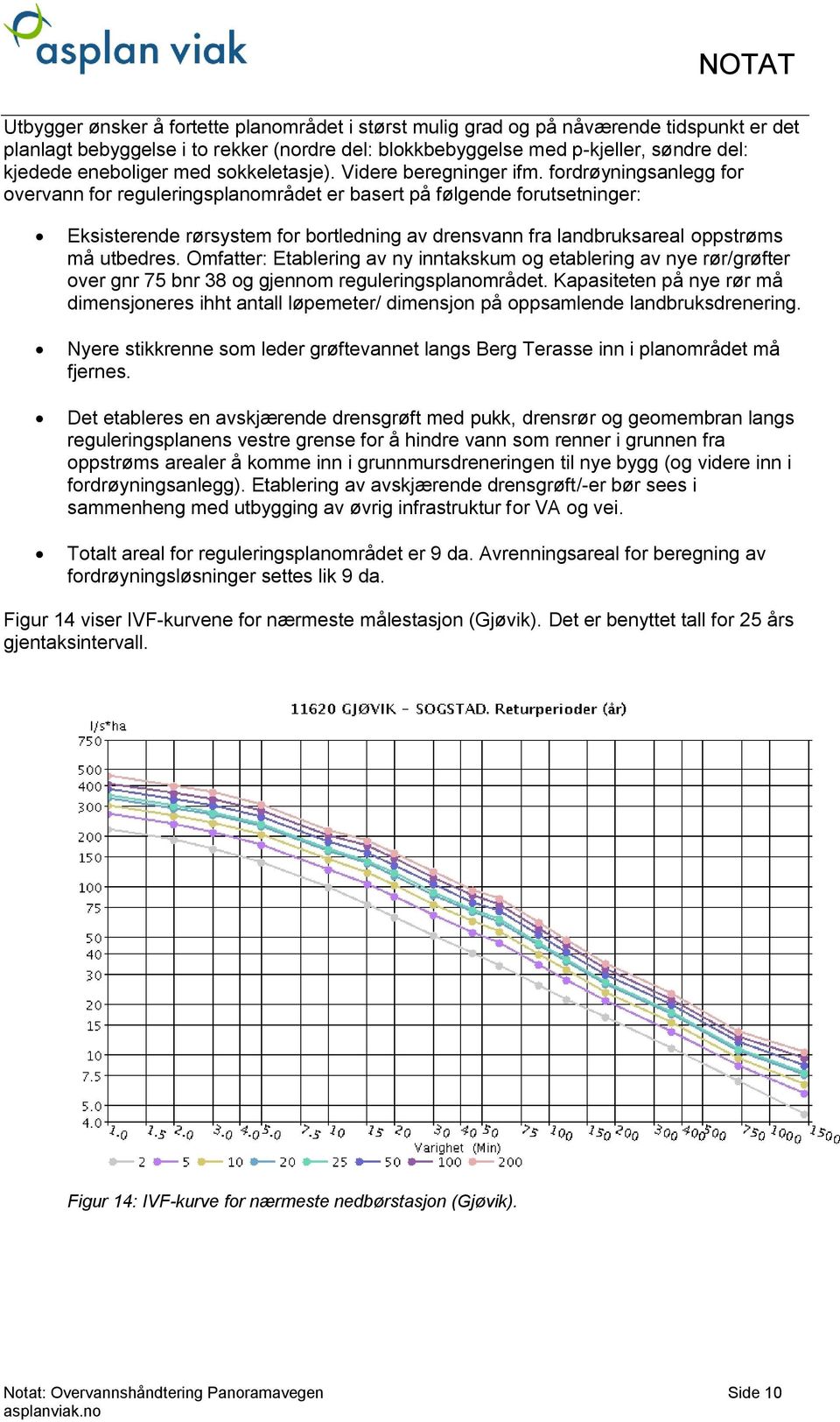 fordrøyningsanlegg for overvann for reguleringsplanområdet er basert på følgende forutsetninger: Eksisterende rørsystem for bortledning av drensvann fra landbruksareal oppstrøms må utbedres.