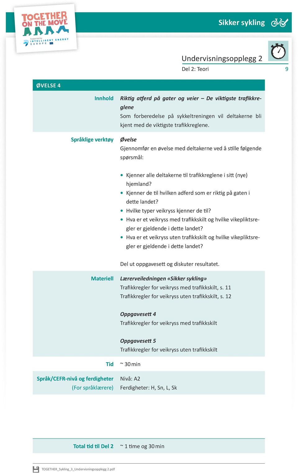 Kjenner de til hvilken adferd som er riktig på gaten i dette landet? Hvilke typer veikryss kjenner de til? Hva er et veikryss med trafikkskilt og hvilke vikepliktsregler er gjeldende i dette landet?