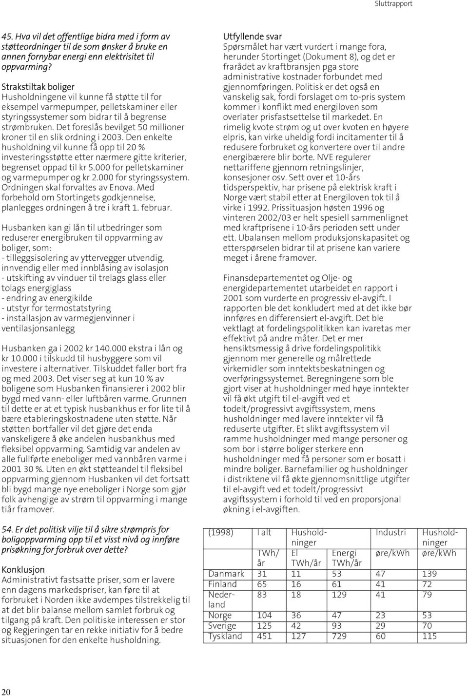 Det foreslås bevilget 50 millioner kroner til en slik ordning i 2003. Den enkelte husholdning vil kunne få opp til 20 % investeringsstøtte etter nærmere gitte kriterier, begrenset oppad til kr 5.