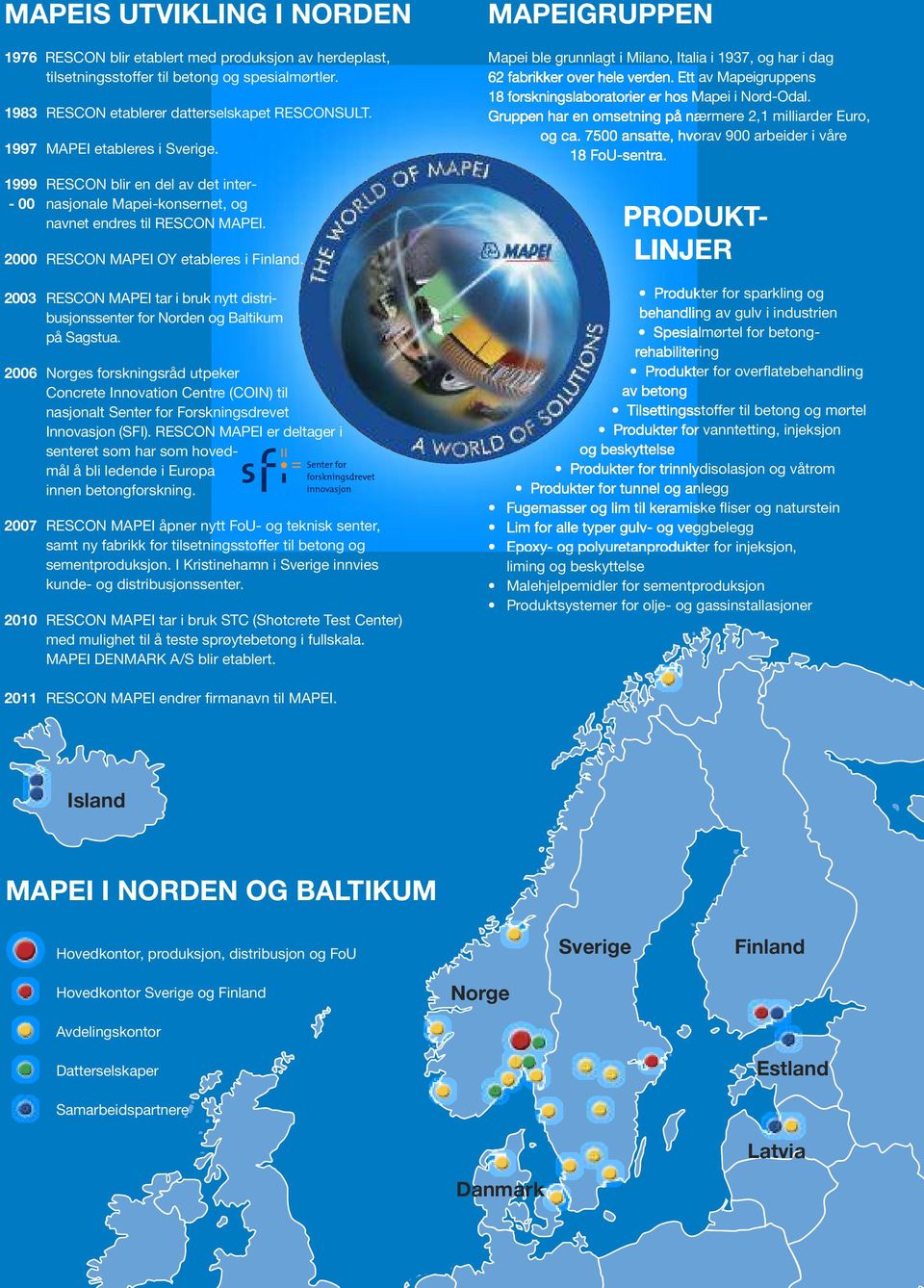 2003 RESCON MAPEI tar i bruk nytt distribusjonssenter for Norden og Baltikum på Sagstua.